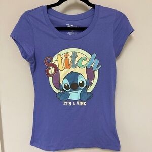 Disney's Lilo and Stitch Fitted Short Sleeve Logo Tee, Size Junior M